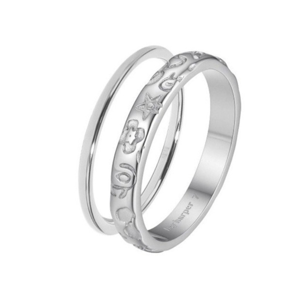 Hey Harper Size 8 SILVER Aurie Ring Set - Picture 2 of 6